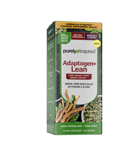 Purely Inspired Adaptogen Plus Lean Green Coffee Weight Loss Supplement Capsules, 60 Ct